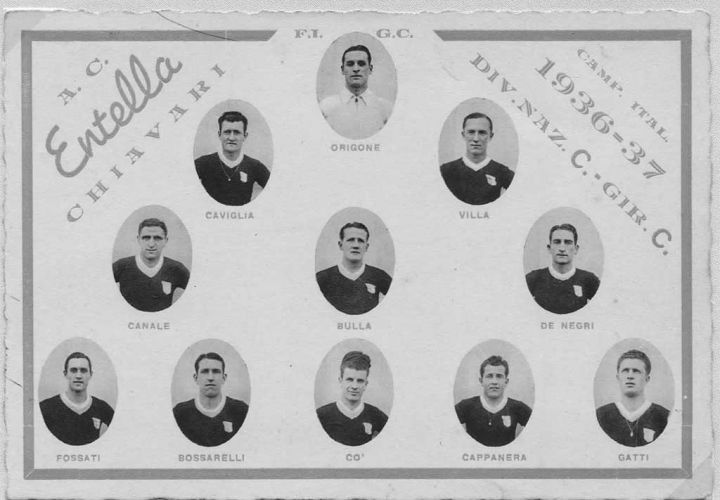 Chiavari 1936 - 1937: av. Entella, l'équipe de football - photo de Riccardo Penna